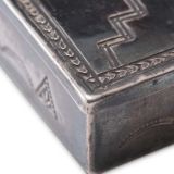 David Tsikewa Silver Box with Inlaid Knifewing Man