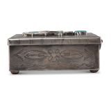 Navajo Silver Box with Zuni Knifewing Man
