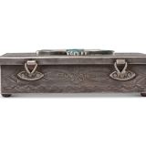 Navajo Silver Box with Zuni Knifewing Man