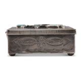 Navajo Silver Box with Zuni Knifewing Man