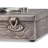 Navajo Silver Box with Zuni Knifewing Man