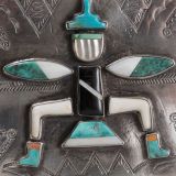 Navajo Silver Box with Zuni Knifewing Man