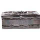 Navajo Silver Box with Zuni Butterfly Inlay