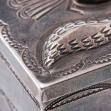 Navajo Silver Box with Zuni Butterfly Inlay