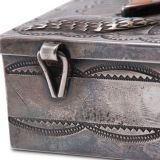 Navajo Silver Box with Zuni Butterfly Inlay