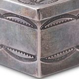 Navajo Silver Box with Zuni Butterfly Inlay