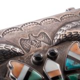 Navajo Silver Box with Zuni Butterfly Inlay