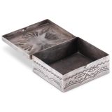 Navajo Silver Box with Leekya Deyuse Turquoise Frog Fetish Carving