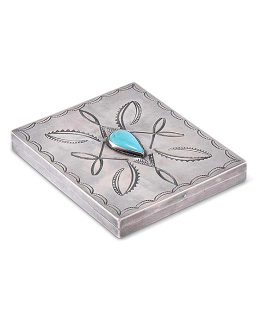 Navajo Silver Cigarette Case with Turquoise
