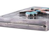 Navajo Silver Cigarette Case with Zuni Knifewing Man