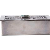 Victor Coochwytewa Silver Box with Turquoise