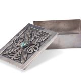 Victor Coochwytewa Silver Box with Turquoise