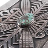 Victor Coochwytewa Silver Box with Turquoise