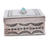 Navajo Silver Box with Turquoise