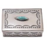 Navajo Silver Box with Turquoise