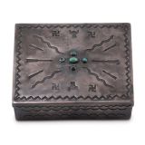 Navajo Silver Box with Turquoise