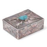 Navajo Silver Box with Blue Gem Turquoise