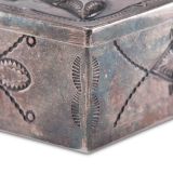 Navajo Silver Box with Blue Gem Turquoise