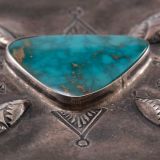 Navajo Silver Box with Blue Gem Turquoise