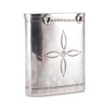 Navajo Silver Pipe Tobacco Canister with Zuni Turquoise Monogram Inlay
