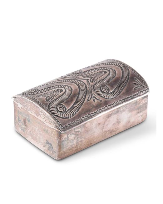 Navajo Silver Box with Bow Guard Lid