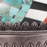 Navajo Silver Cylinder with Inlaid Shell Lid