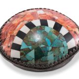 Navajo Silver Cylinder with Inlaid Shell Lid