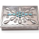 Kenneth Begay Silver Box with Turquoise