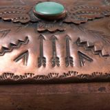 Navajo Copper Box with Turquoise