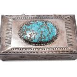 Navajo Silver Box with #8 Turquoise