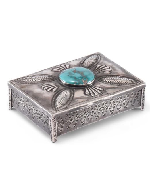 Navajo Silver Box with Turquoise