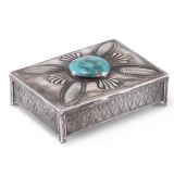 Navajo Silver Box with Turquoise