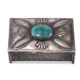 Navajo Silver Box with Turquoise