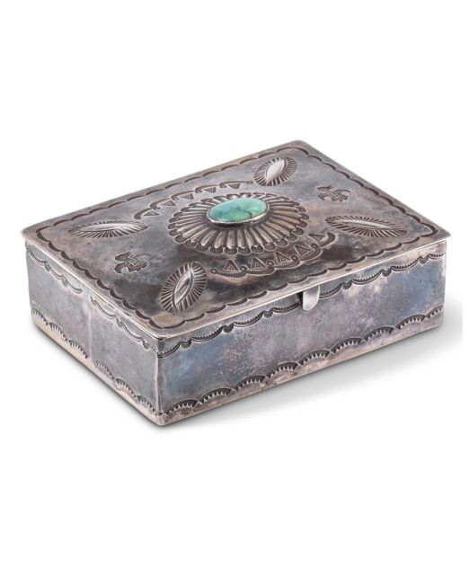 Navajo Silver Box with Turquoise