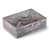 Navajo Silver Box with Turquoise
