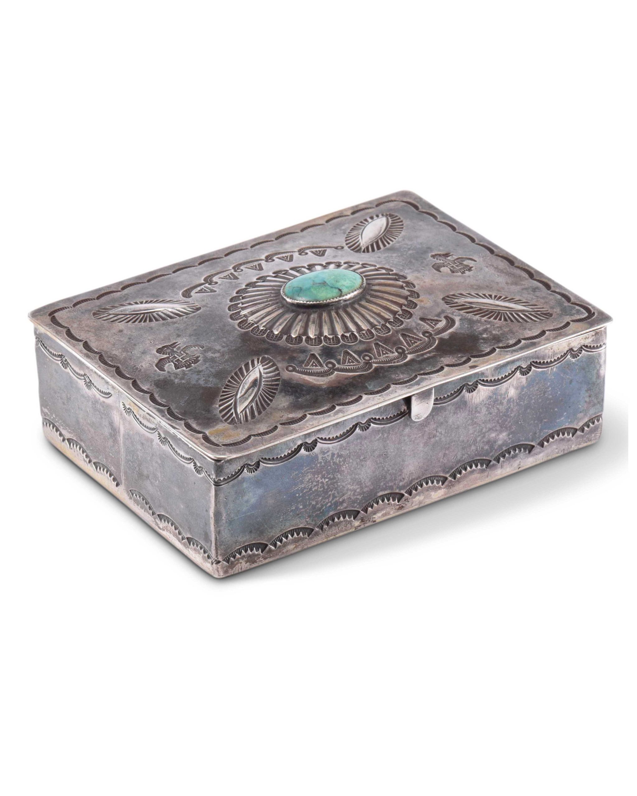 Navajo Silver Box with Turquoise