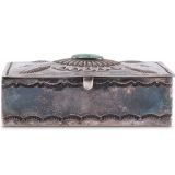Navajo Silver Box with Turquoise