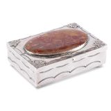 Navajo Silver Box with Large Agate Stone