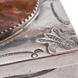 Navajo Silver Box with Large Agate Stone