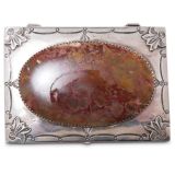 Navajo Silver Box with Large Agate Stone