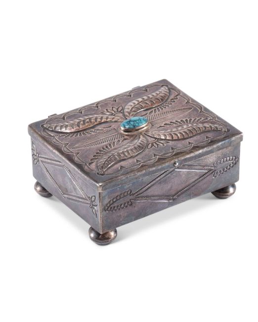 Navajo Silver Box with Turquoise