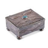 Navajo Silver Box with Turquoise