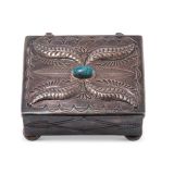 Navajo Silver Box with Turquoise
