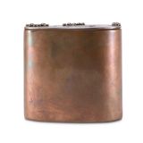 Hopi Copper Cylinder with Silver Overlay Deer on Lid