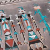 Frank Vacit and Roger Skeet Sr Silver Box with Inlaid Ye’ii Rug Design