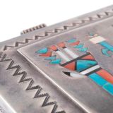 Frank Vacit and Roger Skeet Sr Silver Box with Inlaid Ye’ii Rug Design