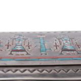 Frank Vacit and Roger Skeet Sr Silver Box with Inlaid Ye’ii Rug Design