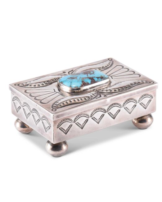 Navajo Silver Box with Turquoise