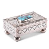 Navajo Silver Box with Turquoise