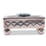 Navajo Silver Box with Turquoise